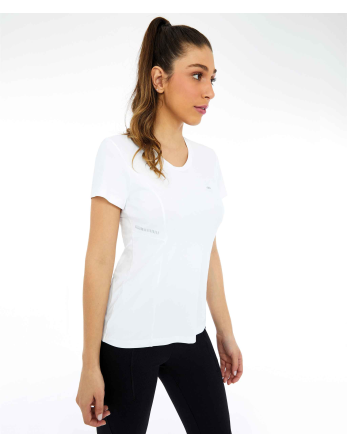 T-Shirt Skin Fit Recortes Com Refletivos Branco Optico 2