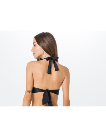 Aksesuarlı Siyah Sabit Eşarp Üçgen Bikini Üstü - Top... 2