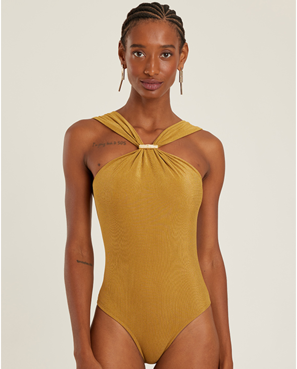 One piece swimsuits Detailed High Neck One Piece Ambar - Brand