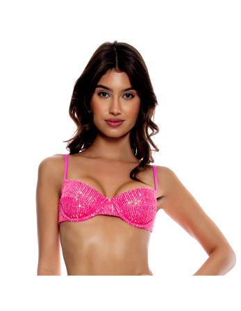 Top Sequins Multi Pink