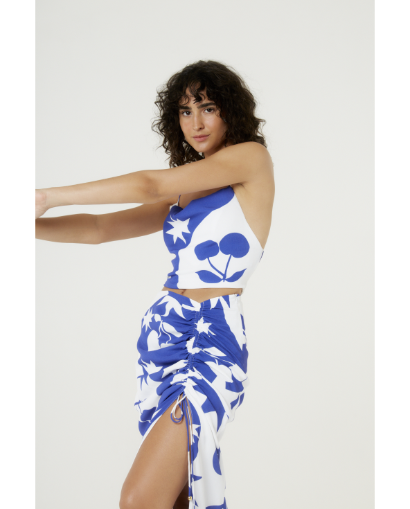 Blusa Top Cropped Degage Cerise