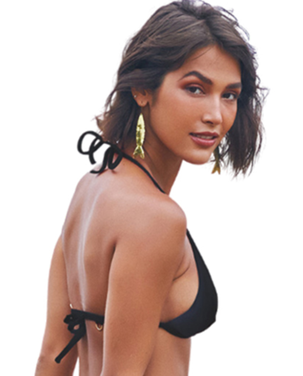 Top Triangulo Liso Preto