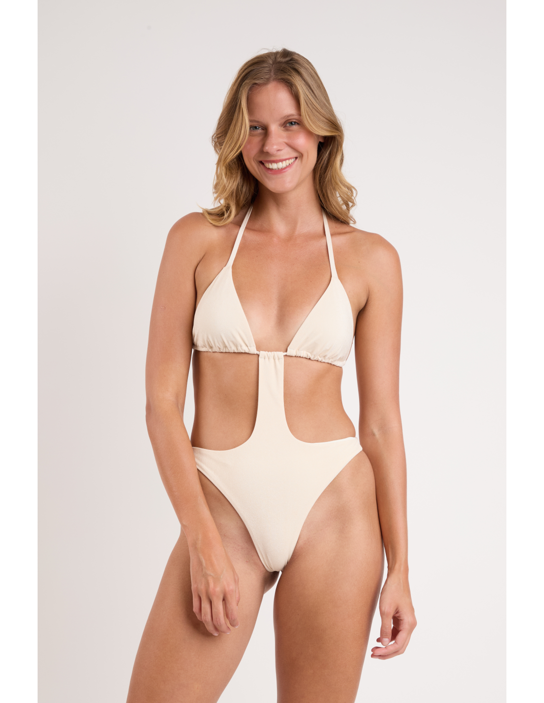 Fato De Banho Maiô Malibu-Natural Becky Marca Grife Rio de Sol