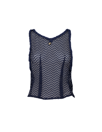 Ultra Cropped Tank Navy