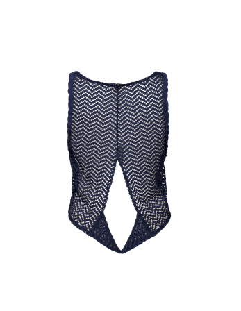 Ultra Cropped Tank Navy 2