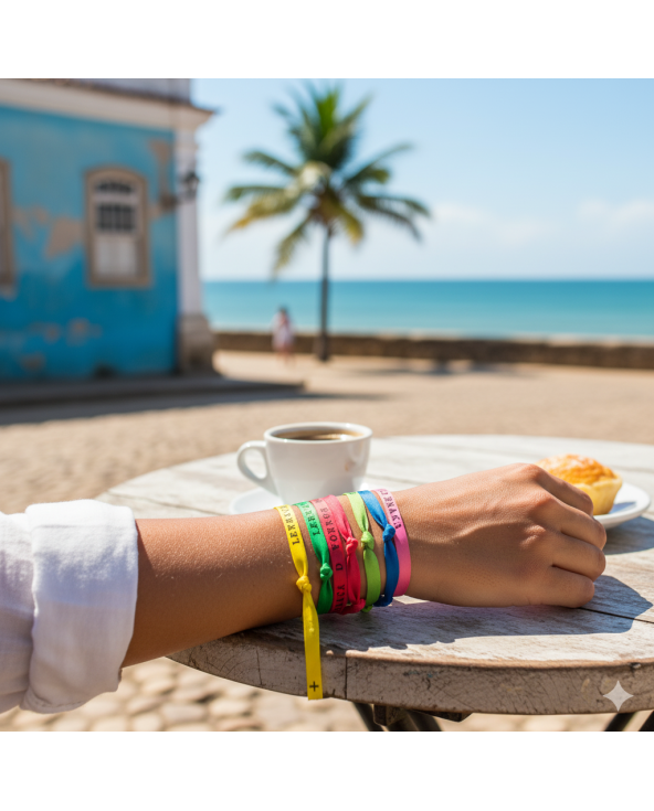 Set Of 8 Colourful Bonfim Ribbon-Bracelets -...