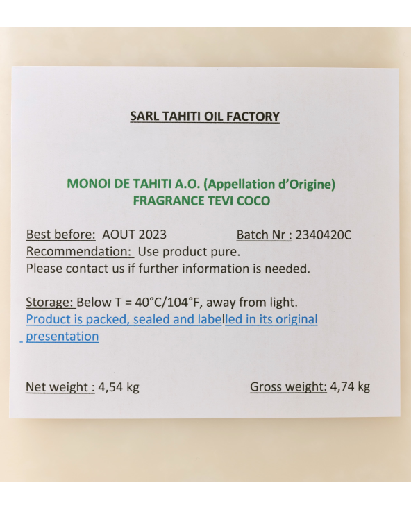 Monoi Ao Coco Traditionnel 5L