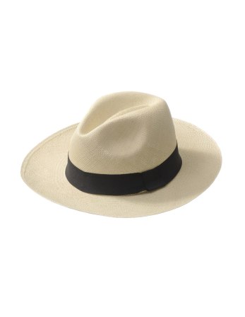 Elegante Sombrero Panameño De Color Crudo Y Con Una Cinta...