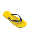 Bright Citrus Colored Flip Flops From Brazil - Brasil Logo Citrus Yellow