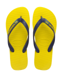Bright Citrus Colored Flip Flops From Brazil - Brasil Logo Citrus Yellow