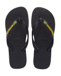Stylish Black Flip Flops With Havaianas Brazil Logo - Brasil Logo Black