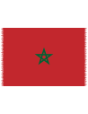 Fringed Pareo With The Moroccan National Flag - Canga Moroccan National Flag