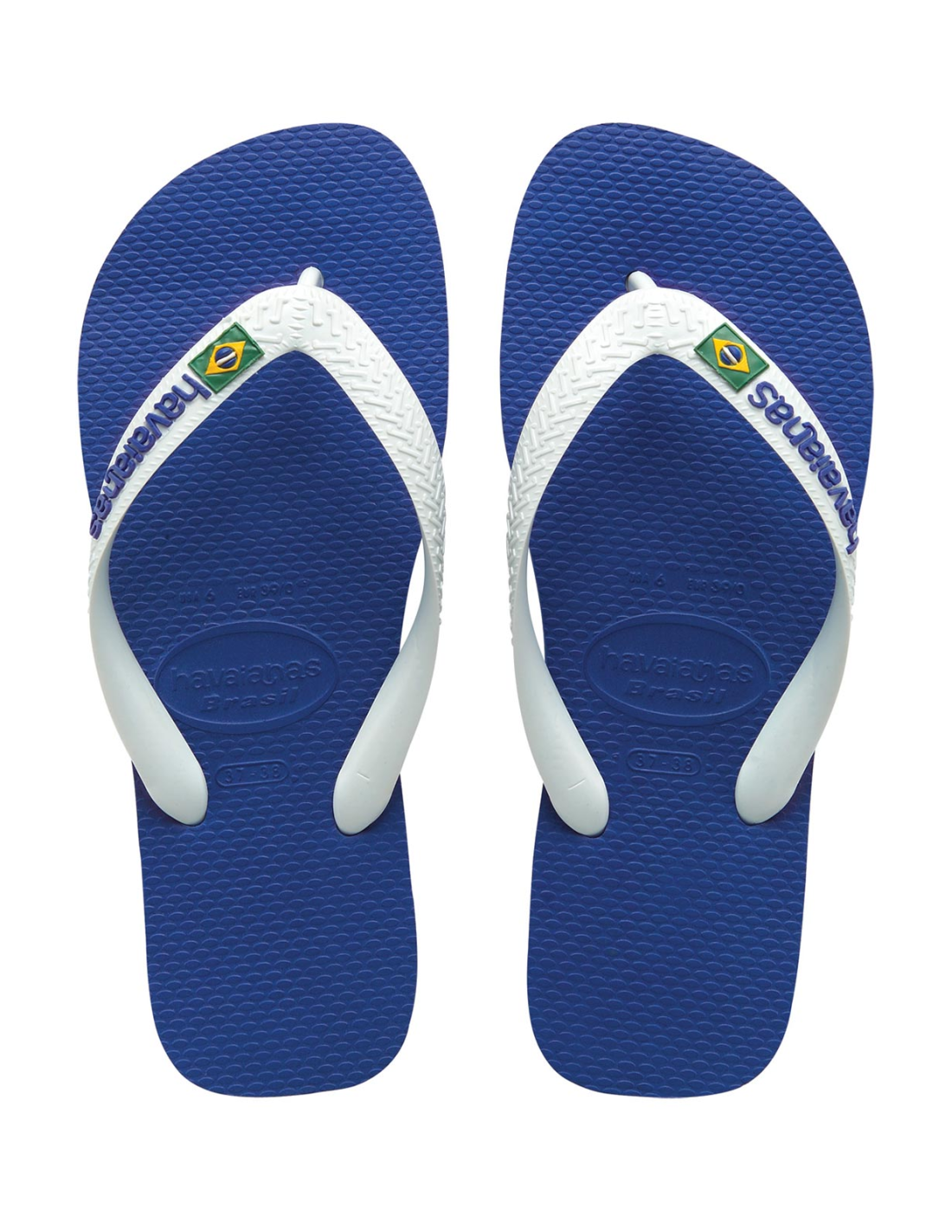 Infradito In Blu E Bianco Da Havaianas, Con Logo Brasil Logo