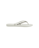 White Flip-Flops With Swarovski Crystals - Slim Crystal Mesh Sw White