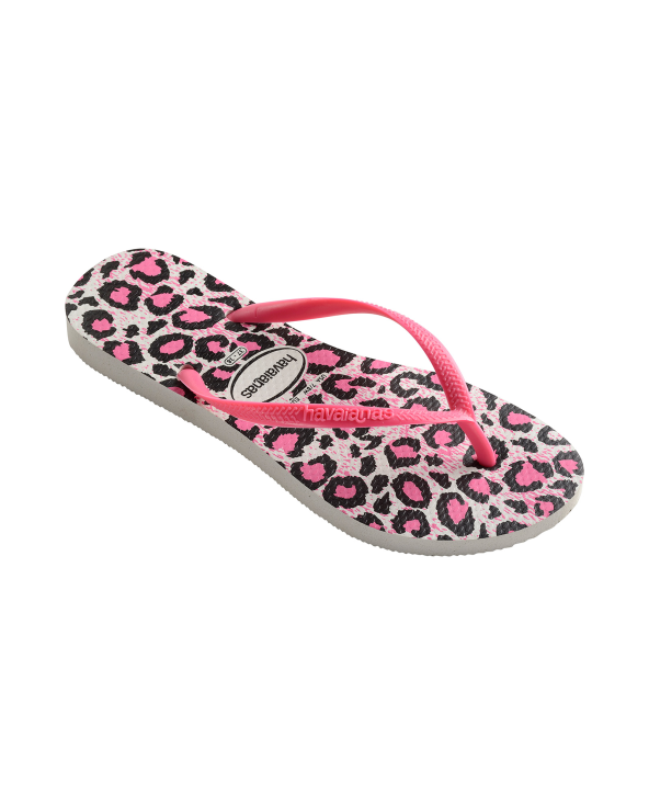 Pink And White Leopard Print Flip-Flops - Slim...