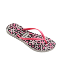 Pink And White Leopard Print Flip-Flops - Slim Animals White/Rose