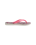 Pink And White Leopard Print Flip-Flops - Slim Animals White/Rose