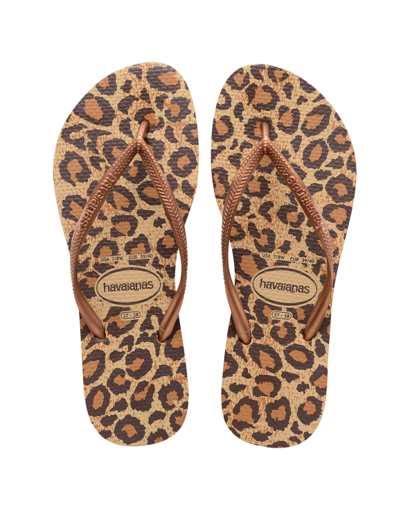 Beige And Brown Leopard Flip-Flops - Slim...