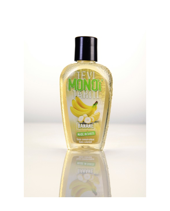 刻まれたボトルでバナナの香り入りタヒチ産モノイオイル - Monoi Gourmand...