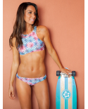 Tie Dye Swimmer Back Crop Bikini Top - Soutien Tiejean Sporty