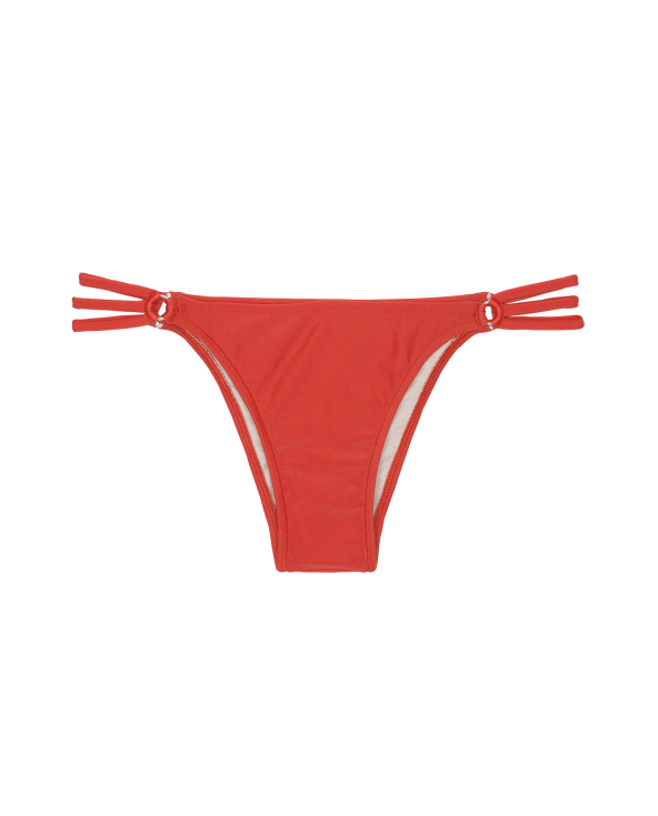 Red Multiple-Strap Tanga Bikini Bottom -...