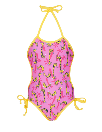 Maillt 1 Pièce Bébé Rose Motif Girafe - Girafinhas