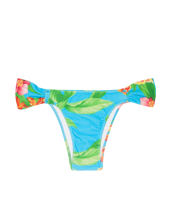 Blue Foral Fixed Bathing Tanga - Calcinha Aloha...
