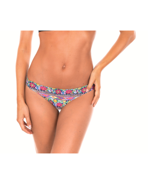 Floral Fixed Brazilian Bikini Bottom - Calcinha...
