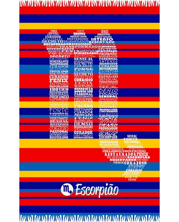 Striped Pareo With Scorpio Zodiac Sign - Escorpiao