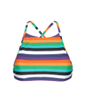 Colourful Striped Bikini Crop Top - Soutien Tepego Sporty