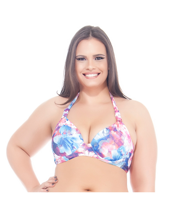 Large Cup Underwire Triangle Top In A Colourful...