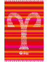 Red Striped Pareo With Aries Zodiac Sign - Aries