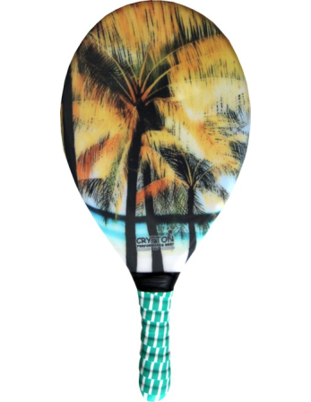 Pala De Frescobol Estampado De Palmeras - Raquete Fibra...