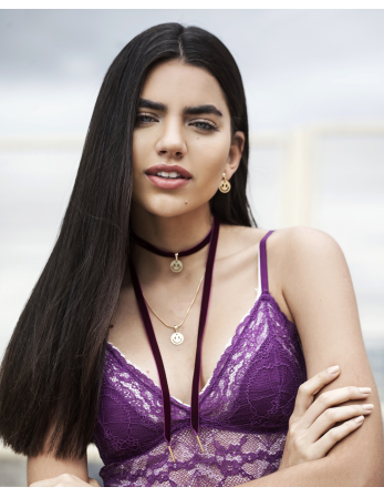 Burgundy Velvet And Gold-Plated Smiley Choker - Chocker...