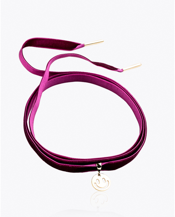 Naszyjnik Typu Choker W Kolorze Bordowym -...