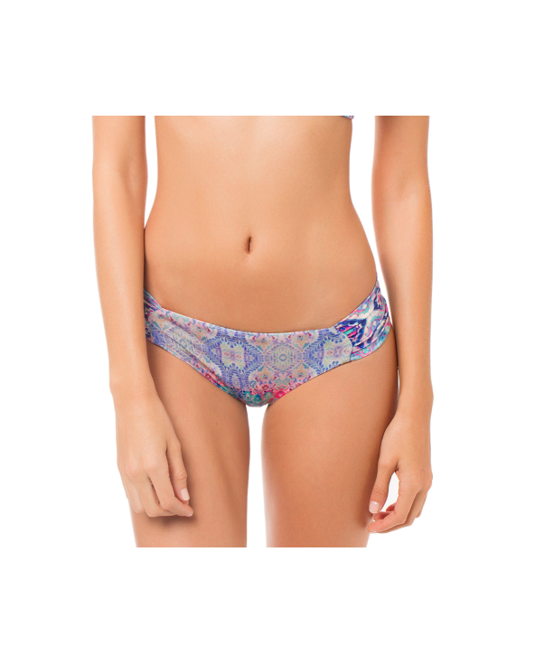 Ethnic Print Pleated Side Hipster Bikini...