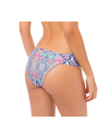 Ethnic Print Pleated Side Hipster Bikini Bottoms - Calcinha Mapale Delilah