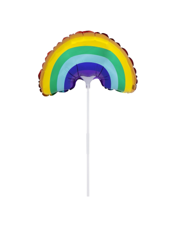 Set Due Palloncini Unicorno/Arcobaleno Con Bastoncino -...