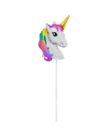 Set Of 2 Ballons On Sticks Unicorn/Rainbow - Balloons Wonderland Small