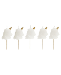 Lot De 5 Bougies Licorne Avec Pics - Unicorn Cake Candle