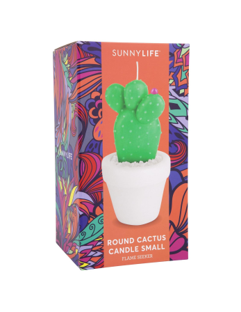 Candela A Forma Di Cactus In Vaso Porta Fiori - Round...