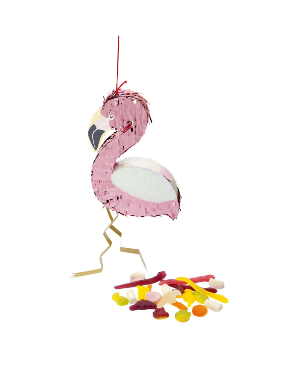 Pembe Flamingo Biçimli Küçük Pinyata - Flamingo...