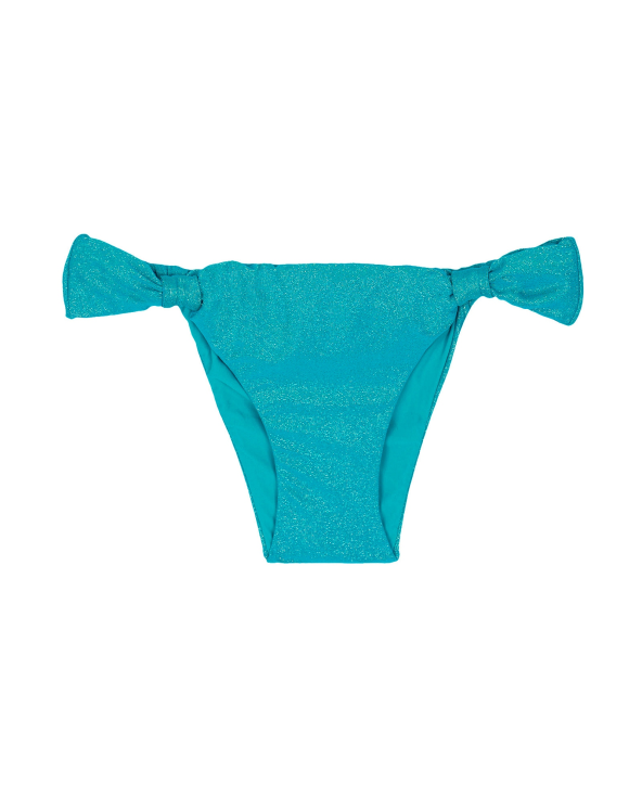 Brazilian Bikini Bottoms In Blue Lurex With...
