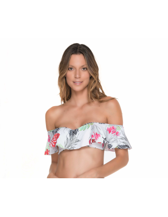 Top Bandeau Floral Con Mangas Con Volantes - Top Merry...