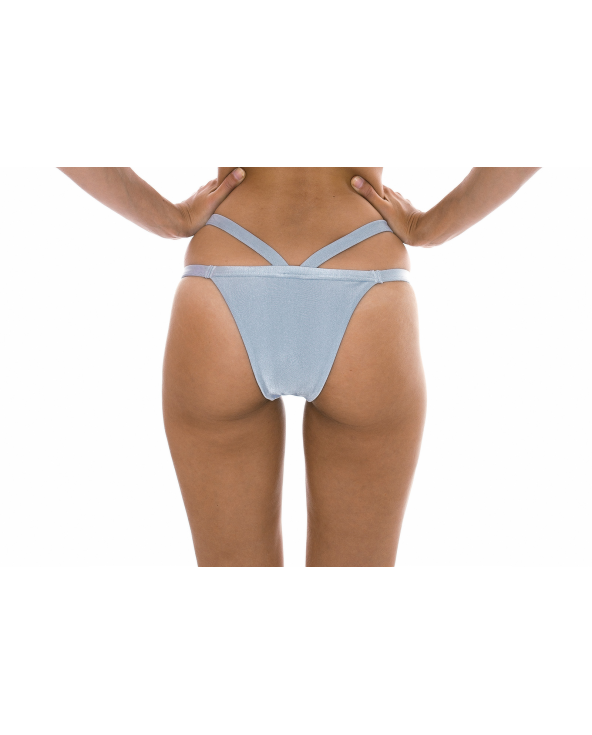 Silvery Brazilian Fixed Bikini Bottoms With...
