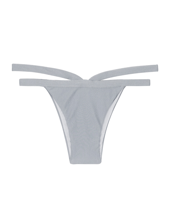 Silvery Brazilian Fixed Bikini Bottoms With...