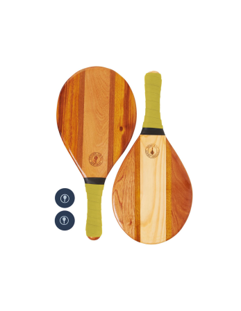 Frescobol Bats Wood And Yellow Neoprene - Trancoso Beach...