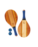 Frescobol Paddles In Wood With Blue Neoprene Grip - Trancoso Beach Bat Blue