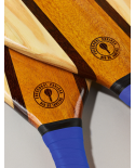 Frescobol Paddles In Wood With Blue Neoprene Grip - Trancoso Beach Bat Blue