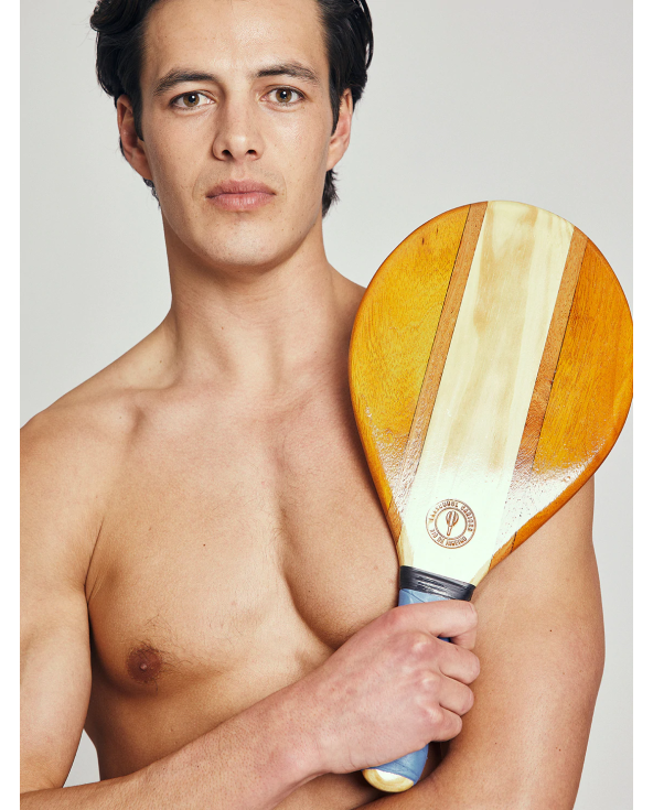 Frescobol Paddles In Wood With Blue Neoprene...